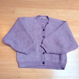 Misha Puff Periwinkle Fisherman Cardigan M/L